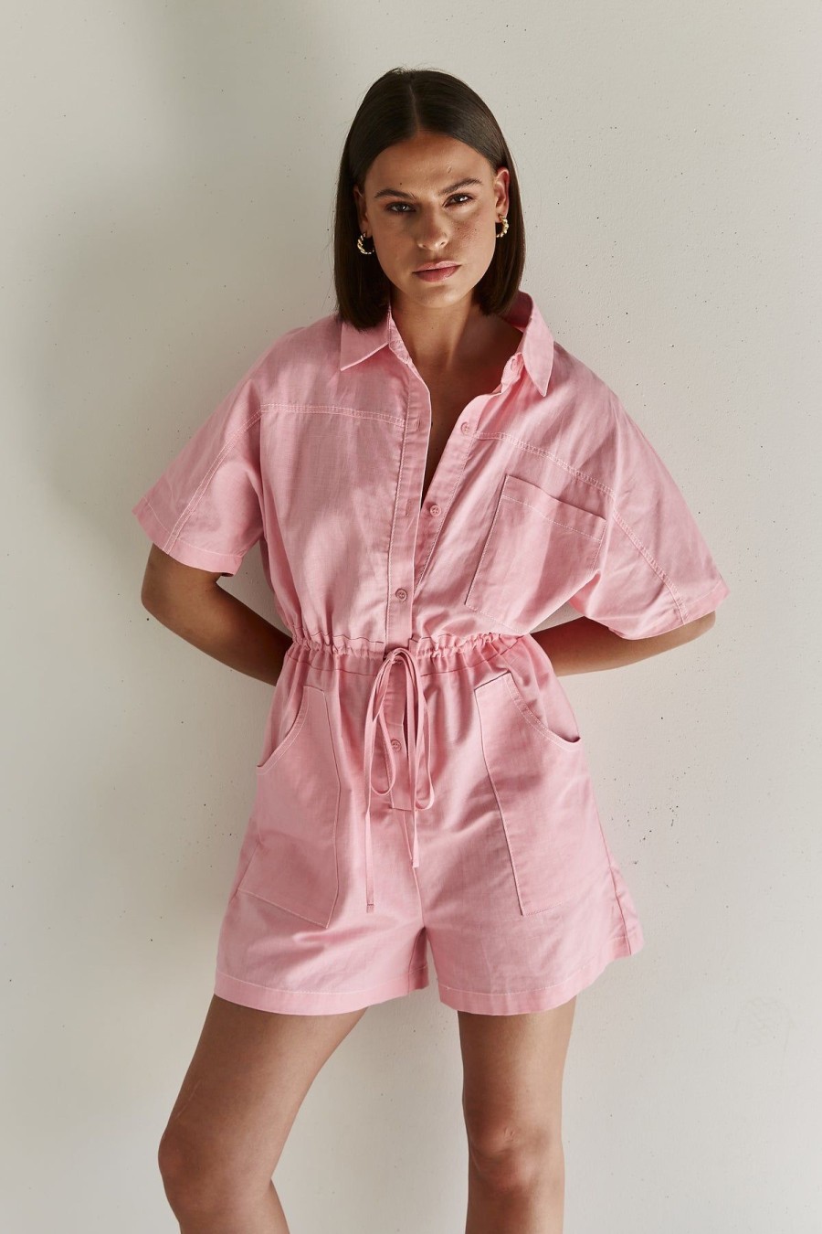 Maternity Runway Scout | Nelle Playsuit (Pink)